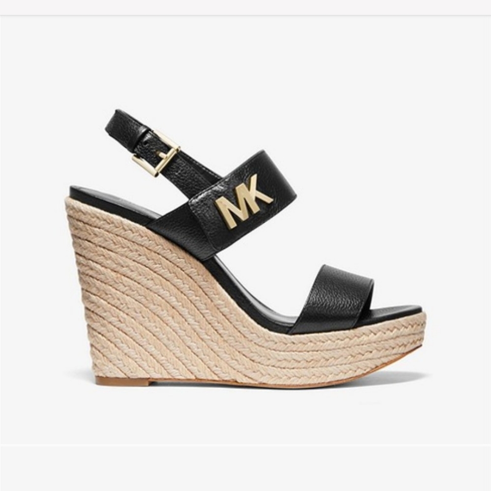 Deanna Leather And Jute Wedge